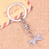 Keychains 20st Fashion NeyChain 21x19mm Dragonfly Pendants Diy Men smycken bil nyckelkedja ringhållare souvenir för gåva