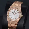 Elegante Armbanduhr, Rennsport-Armbanduhren, AP Royal Oak Series-Uhr, Damenuhr, 33 mm Durchmesser, Quarzwerk, Präzisionsstahl, Platin-Roségold, Freizeit, weiblich, Luxu