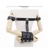 PU Leather Behind Back Cuff Collar BDSM Bondage Restraints Slave Training Hand Binding SM Toys For Couple Games Moonuo