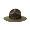 X047 U S Marine Corps adulte laine Fe chapeaux taille réglable laine armée vert chapeaux Fe chapeau hommes mode femmes église chapeaux 211227311W