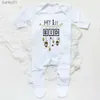 Footies My First Eid Print Babygrow SleepSuit Baby Boy/Girl Clothes Spädbarn SleepSuit Newbron 1st Eid Dusch Gift Infant Footies Romper YQ240306