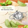 Baking Pastry Tools 5Pcs/Set Dumpling Mold Stainless Steel Chinese Shuijiao Maker Empanadas Metal Dough Pressing Tool Kitchen Drop Dhidk