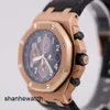 ساعة المعصم الكلاسيكية ساعة المعصم التكتيكية AP Epic Royal Oak Okore 26470or Black Faced Mens Watch 18k Rose Gold Cronograph Automatic Swiss Watch Name WA