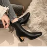 High Heeled Boots Autumn Winter Coarse Heel Womens Designer Shoes Desert Boot Zipper Letter Lace Up Shoe Fashion Lady Heels Large Size 35-40 Us4-us9 with Box