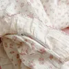 Set biancheria da letto Set copripiumino in mussola di cotone 3 pezzi, misura doppia con federe abbinate rosa