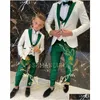 Vêtements Ensembles Floral Modèle Boy Suisses formelles Dîner Tuxedos Petit garçons Groomsmen Kids For Wedding Party Prom Suit Wear Ensembles de DH0P9