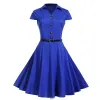 Abito 2024 Abito estivo casual Vintage Rockabilly anni '50 Donna Jurken Party Swing Abiti Nero Rosso Pinup Abiti corti Audrey Hepburn