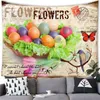 Tapestries Retro Flowers Tapestry Wall Hanging Oil Painting Printing Decor Home Decoration Background