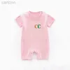 Footies baby Rompers Boys girls designer letter print Pure cotton short-sleeved and Long sleeve jumpsuit newborn romper G365 240306