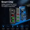 36W 4 Port Type C Snabbladdning 3.0 EU UK US 3 USB PD Fast Charging Mobiltelefonladdare för iPhone Samsung Xiaomi Huawei