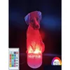 Ночные огни 3D ночник Led Jack Russell Puppy Nightlight Акриловая лампа для собак Домашнее украшение Лавовая основа с иллюзорными цветами Blue Dhvbk