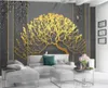 Luxury Golden Tree Wallcovering Wallpaper vardagsrum sovrum romantiskt landskap heminredning målning väggmålning tapeter1376181