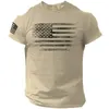 Мужская футболка для тренажерного зала с 3d-принтом в виде флага США, футболка большого размера, повседневная летняя спортивная одежда с короткими рукавами, мужская одежда, футболки, топы 240306