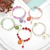 Bracelets de charme 2024 Coréen Bohemain Fleurs Daisy Coloré Cristal Bracelet Perlé À La Main Corde Élastique Femmes Pulseira Bijoux