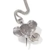 Ювелирные изделия в стиле хип-хоп на заказ Iced Out VVS, подвеска со слоном в виде животных из муассанита, стерлингового серебра
