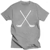 Débardeurs pour hommes font des t-shirts personnalisés réguliers bâtons de floorball croisés hommes o-cou t-shirt à manches courtes été cool drôle marque t-shirt