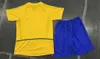 Soccer Jerseys Retro classic Brazil KIDS soccer jerseys RIVALDO R.CARLOS children Boys girls sets football shirtH240306