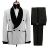 2023-Boutique（Blazer+ Pants）男子ファッションビジネス紳士カジュアルダブル胸2ピースセットヨーロッパサイズXS-4XL