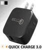 Snabbladdning Adapter QC 30 Wall Charger 5V24A USB Plug Home Travel Adapter för Huawei P20 Pro iPhone X Galaxy S9 Plus med OPP6214126