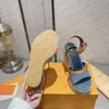 Yeni tasarımcı remix helios kama sandal kadın bayan espadrille tweed 3.5cm platform denim tuval 13cm ayak bileği kayış yüksek topuk sandal ayakkabıları 35-42 kutu ile
