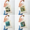 Shopping Bags Claude Monet Water Lilies Garden Irises Lady Bag Both Sided Geometric Women Shopper Casual Tote Handbag