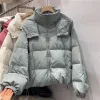 Parkas Wyściełana kurtka Tops ciepłe zimowe zwykłe kobiety Parka płaszcze grube płaszcze żeńskie bawełniane bawełniane zamek brązowy kurtka puffera kurtka