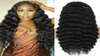 Spetsspår 30 tum malaysiska lös djup våg peruk t del främre mänskliga hår för svarta kvinnor180 densitet 4x4 lockig stängning22185832509576