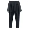 Bühnenkleidung Mädchen Kinder Schwarze Ballett-Tanzhose Modal mit Chiffonrock Gymnastik-Trainingsleggings