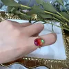 Anelli a grappolo Anello regolabile aperto con zirconi colorati Delicati gioielli di moda romantici Accessori per feste da donna