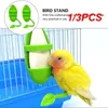 Other Bird Supplies 1/3PCS Parakeet Budgie Cockatiel Plastic Green Parrot Feeder Cage Hammock Hanging Swings Chew Toy