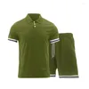 Survêtements pour hommes Polos boutonnés à manches courtes Hommes Deux pièces Ensembles 2024 Tenues de mode d'été Hommes Casual T-shirt et shorts Costumes pour