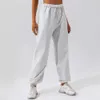 Lu Align Leggings Yoga Waist Outfit Tied Loose Sports Outdoor Dance for Women Versatile Casual Jagger Pants Jogger Gry Lu-08 2024