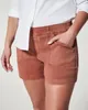 Kadın Şortları Bayanlar Yeşil Yaz Yüksek Elastik Twill Sıradan Kadınlar Pembe Haki Tatlı Kısa Pantolon Sokak Giyim Jean Büyük Boyut
