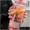 Waterflessen 2 Liter Fles Met St Kawaii Schattig Drinken Sport Tijdmarkering Voor Meisjes Kan Drinkgerei Outdoor Cup Drop Delivery Thuis Dhswf