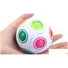 Dekompressionsleksak fidget Toy ADT Rainbow Ball Decompression Rotating Spinner Puzzle Round Twee Hole Mixed Color Magic For Children CHR DHPA2