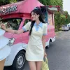 Abito femminile coreano Kawaii carino retrò risvolto Ins abito sottile abiti da donna giapponese Harajuku abbigliamento da donna Ulzzang per le donne