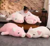 110cm Giant Piggy Doll Pink White Lying Sleepy Plush Animal Toy Ultra Soft Squishy Down Cotton Stuffed Children Gift 2107243663427