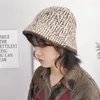 Berets Tragbare Für Frauen Weben Gestreiften Ethnischen Stil Herbst Und Winter Weibliche Hüte Wolle Hut Koreanische Kappen Stricken Eimer