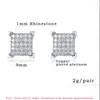 Stud Küpe Moda Serin Square Rhinestones Glitter Kübik Zirkonya Geometrik Küpe Nikel Ücretsiz Takı Hediyesi Kadınlar İçin