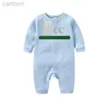 Footies Baby Rompers Boy Girl Kids Designer Summer Pure Cotton Clothes 1-2 år gamla nyfödda jumpsuits Barnkläder 240306