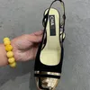 Tacchi alti alla moda Bellissimi sandali da donna firmati Scarpe da donna estive in pelle Tacchi spessi impermeabili Eleganti damigelle d'onore