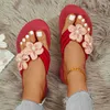 Slippers Summer new rhinestone herringbone slippers with rice beads and large size sandals ankle chains for comfort anti slipH240306