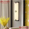 Lampade da parete Brother Lampada contemporanea in ottone Led 3 colori Vintage marmo creativo Sconce Light per la casa Soggiorno camera da letto Drop Deliv Dh5Bh