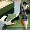 Элегантное платьеЖенские туфли на высоком каблуке Модные двухцветные сандалии на шнуровке из натуральной кожи Повседневная обувь с острым ремешком на щиколотке Роскошная дизайнерская обувь