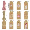 Christmas Decorations 100PCS Merry Tags Kraft Paper Card DIY Gift Wrapping Labels Santa Claus Hang Tag Ornaments Year Decoration