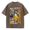 Camisetas para hombre Camisetas gráficas de Manga de anime retro para hombres y mujeres Tops de manga corta Camiseta con cuello redondo Camiseta holgada informal de verano de gran tamaño