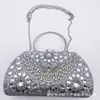 Diamond inlaid hand-held gold water diamond bag, sparkling diamond hand-held bag, wedding banquet dress evening 240306