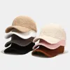 Casquettes de balle chapeaux de laine d'agneau artificielle femme automne hiver Version coréenne marée couleur unie casquette chaude en peluche Baseball