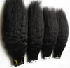 Nastro dritto crespo nelle estensioni dei capelli umani 80 pezzi 200G da 10 a 26 pollici yaki grossolano doppia faccia capelli umani naturali PU capelli Extensio2087485