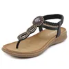 Sandales bohème femmes pantoufles compensées gladiateur sandale femmes élastique chaussures de plage chaîne perle Color13 GAI